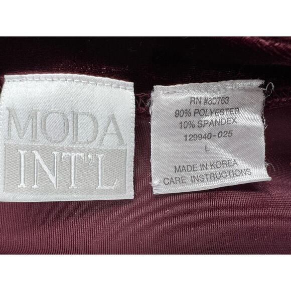 Vtg Moda International Top Cardigan Burgundy Velvet Whimsigoth Grunge 90s y2k L - Picture 7 of 8